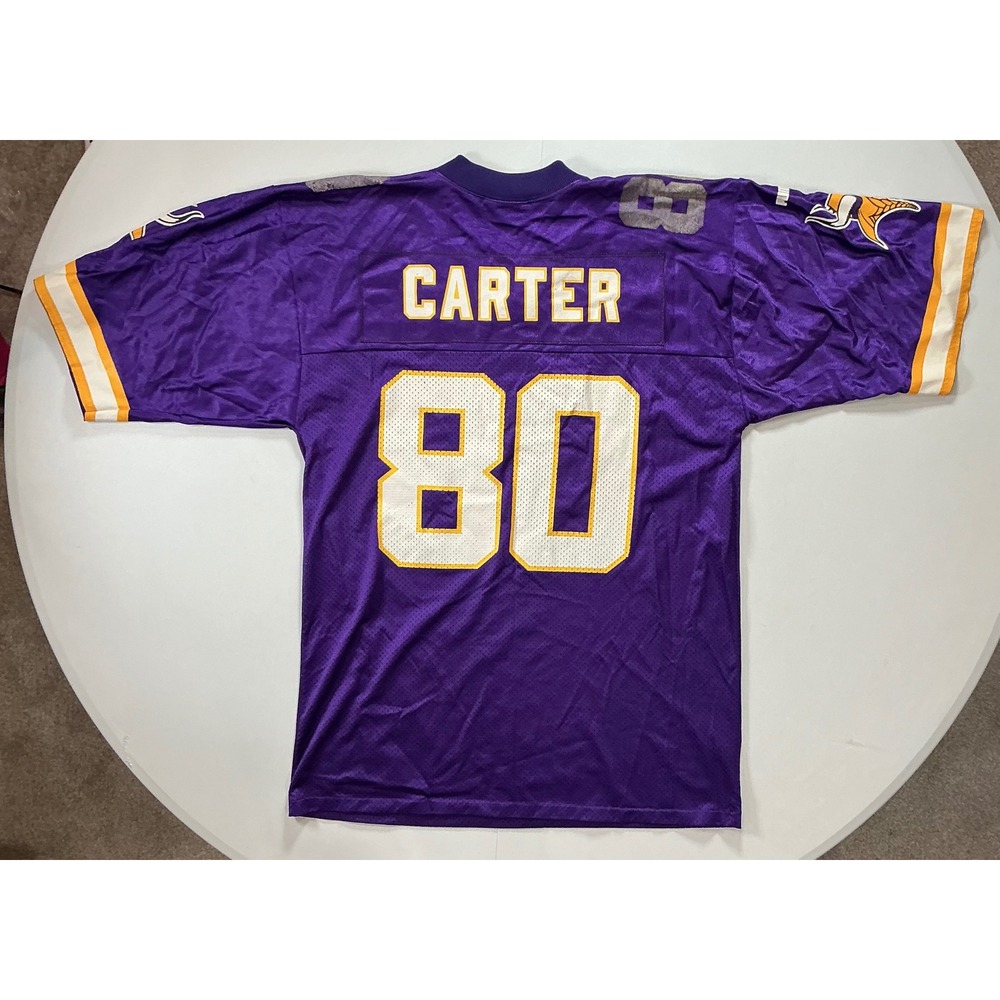 VTG Puma Minnesota Vikings Cris Carter Jersey Mens M Purple NFL Retro